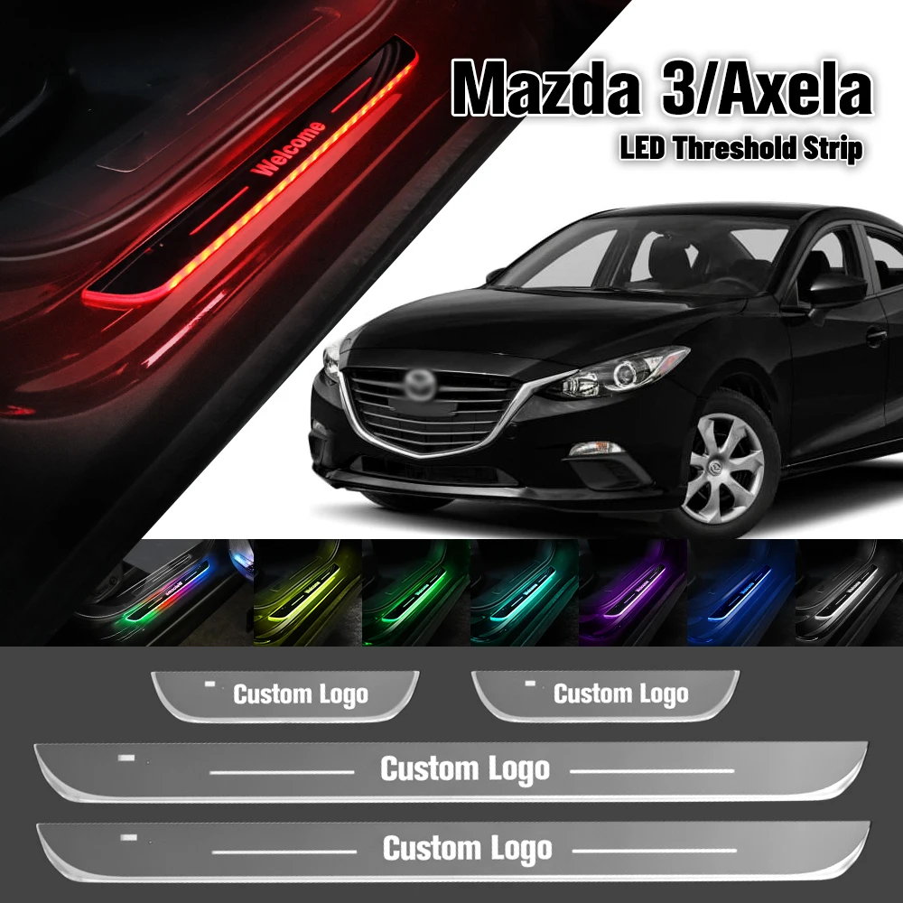 

For Mazda 3 Axela 2003-2023 Car Door Sill Light Customized Logo LED 2013 2019 2020 Welcome Threshold Pedal Lamp Accessories