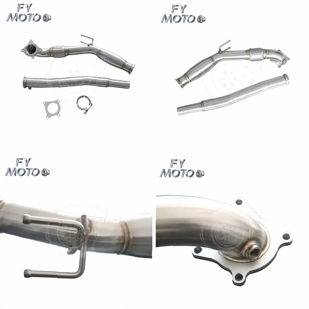Downpipe de Alto Flujo con Catalizador para Audi A3 2.0T Golf MK5 MK6 con Abrazadera V-Band