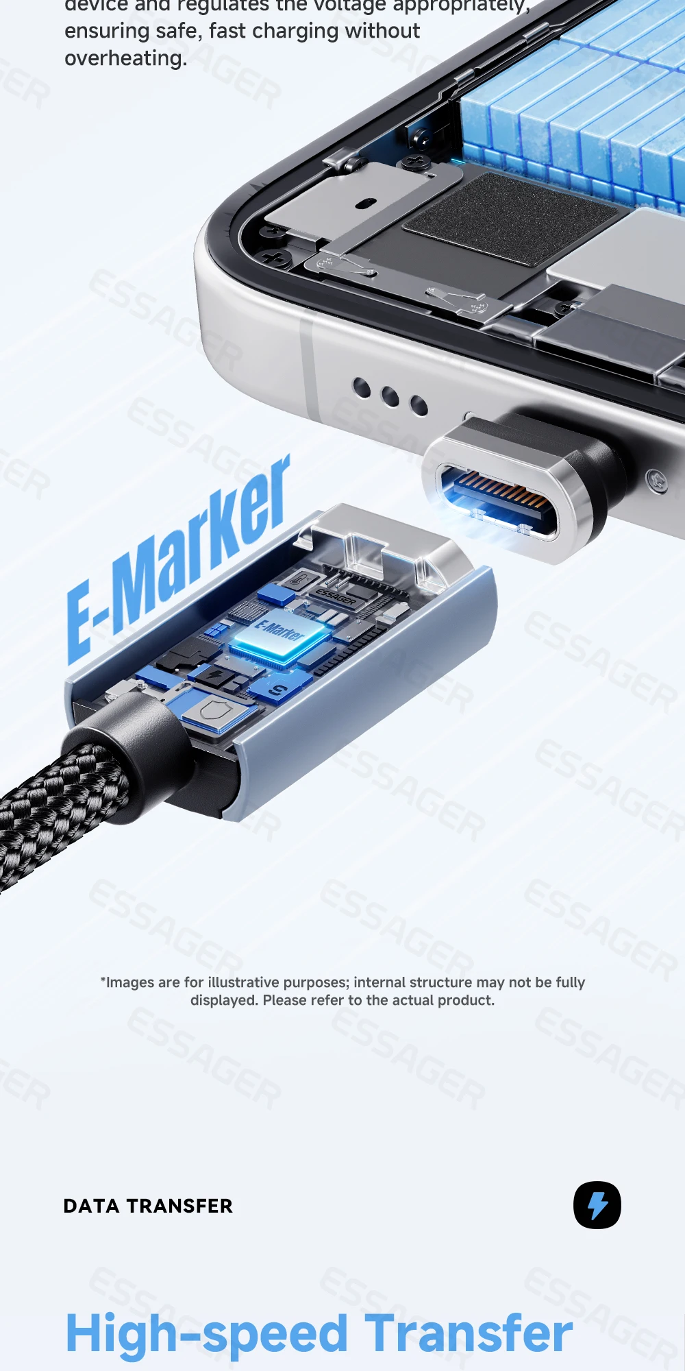 Essager USB C Cable 240W Magnetic USB Type C Cable PD 5A Fast Charging Data Cord For iPhone 17 Macbook Pro Xiaomi Huawei Samsung