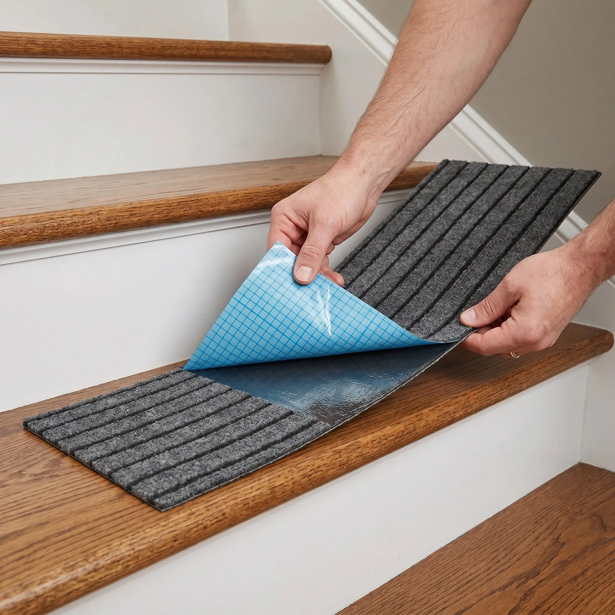 2Pcs Anti Slip Stair Treads Carpet Outdoor Step Mats Self Adhesive Safety Rug Commercial Entryways Front Walkway 31x9 Inch