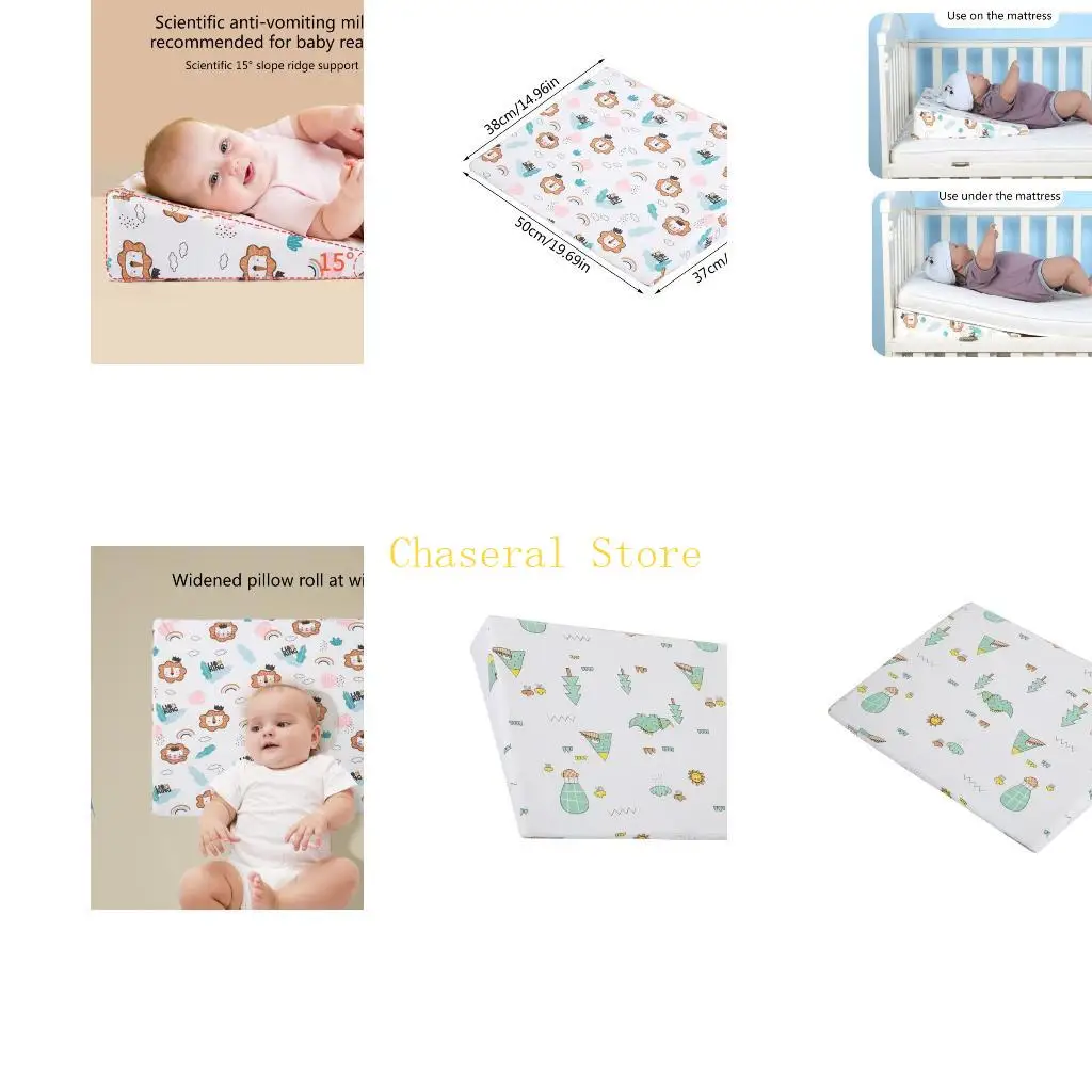 

E7CE Удобная подушка для младенцев, не плюющая молоком, со съемным хлопковым чехлом для сна