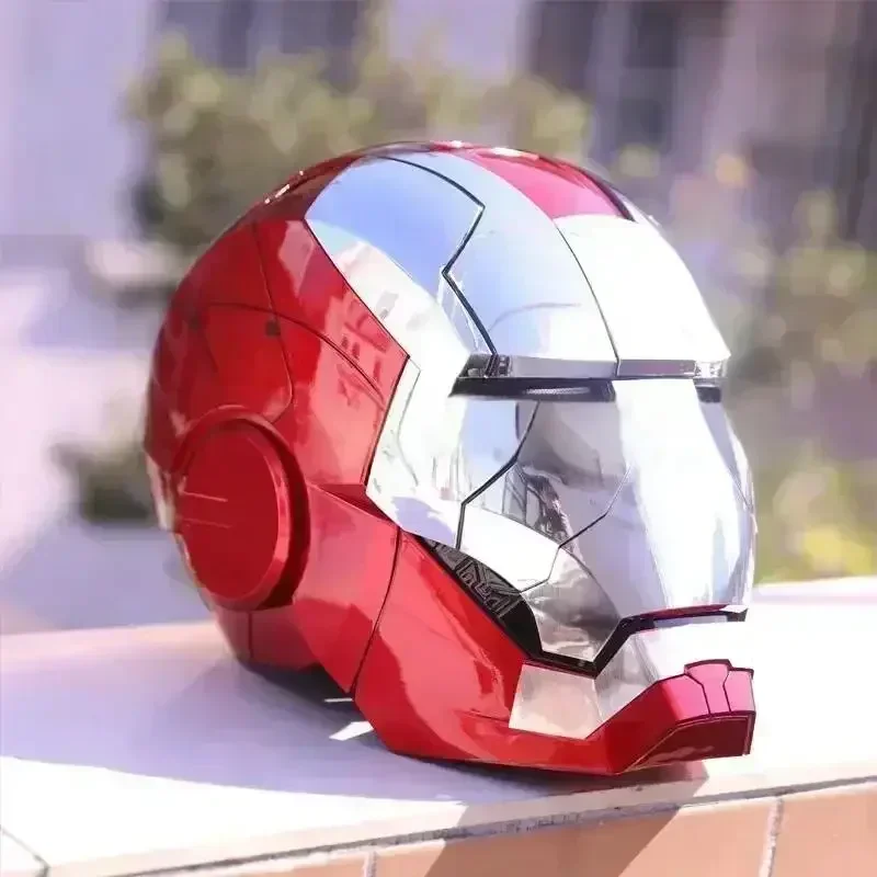 

1/1 Железный человек Mk5 Электрический шлем с голосовым управлением Косплей Светодиодные глаза Металлическая маска Модель Статуя Игрушки для детей Взрослых Подарок на день рождения