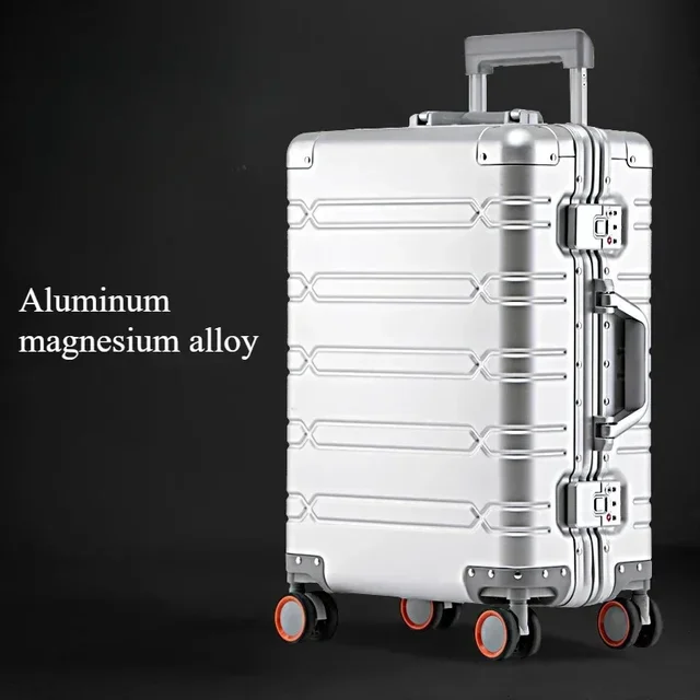Grote Capaciteit Trolley Koffer Reistas Aluminium-Magnesiumlegering Reiskoffer Zakelijke Rolbagage