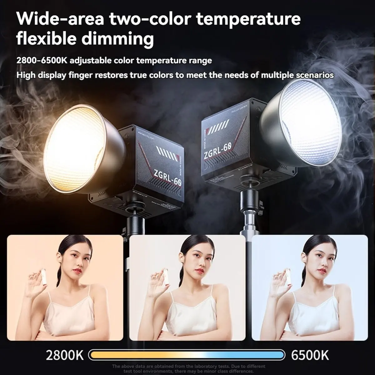 A77K 60W Pro LED Video Light Photographic Studio Light with Light Control Panel Mini Softbox for Video Livestreaming US Plug