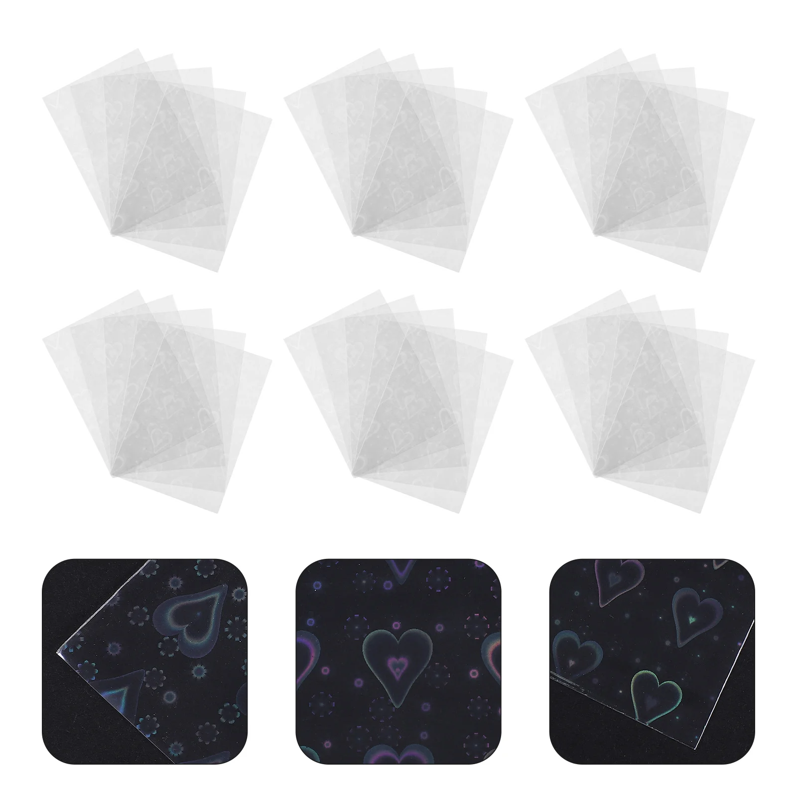 100 Pcs Card Case Cards PVC Baseball Holders Sleeves Pearlescent Plastic Protective Photocard Protectors