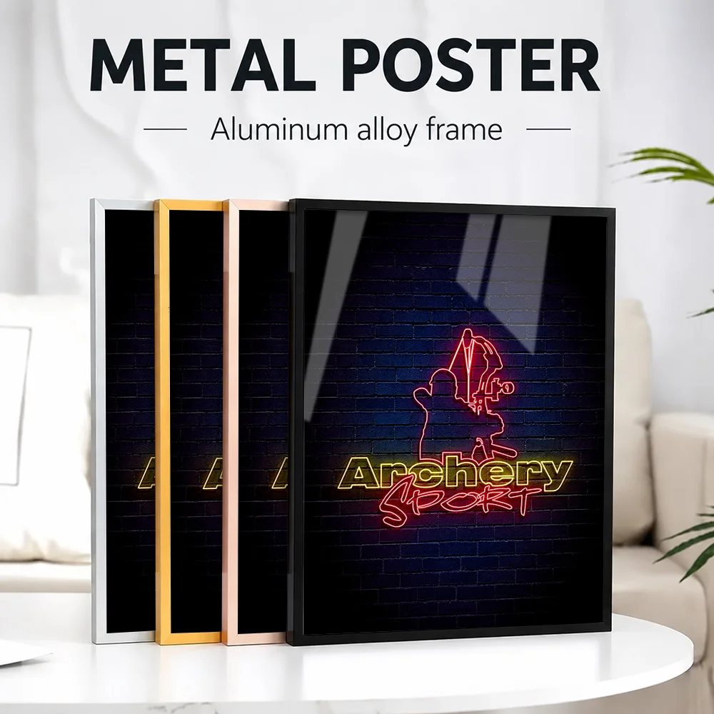 Archery Sport Seek Metal Poster With Aluminum Alloy Frame Personalized Photo Bold Action Style Wall Art For Bedroom Coach Gift