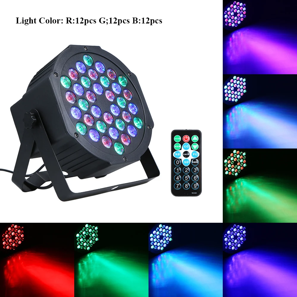 

36 LED RGBW DMX 512 Stage Flat Par Lighting Effect DJ Disco Party Holiday Christmas Bar Club Wedding Birthday Show Lights
