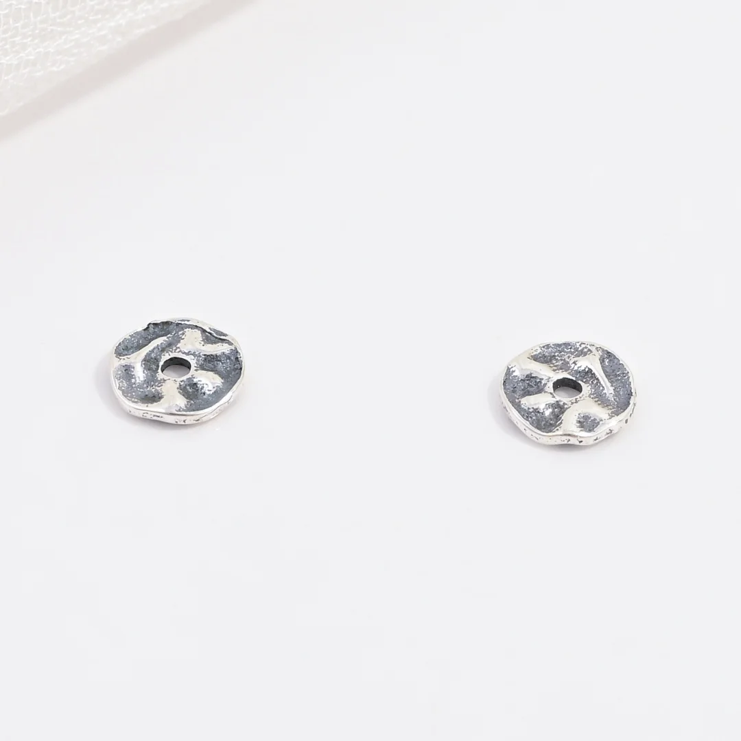 2PCS S925 Sterling Silver Retro Pattern Spacer Beads