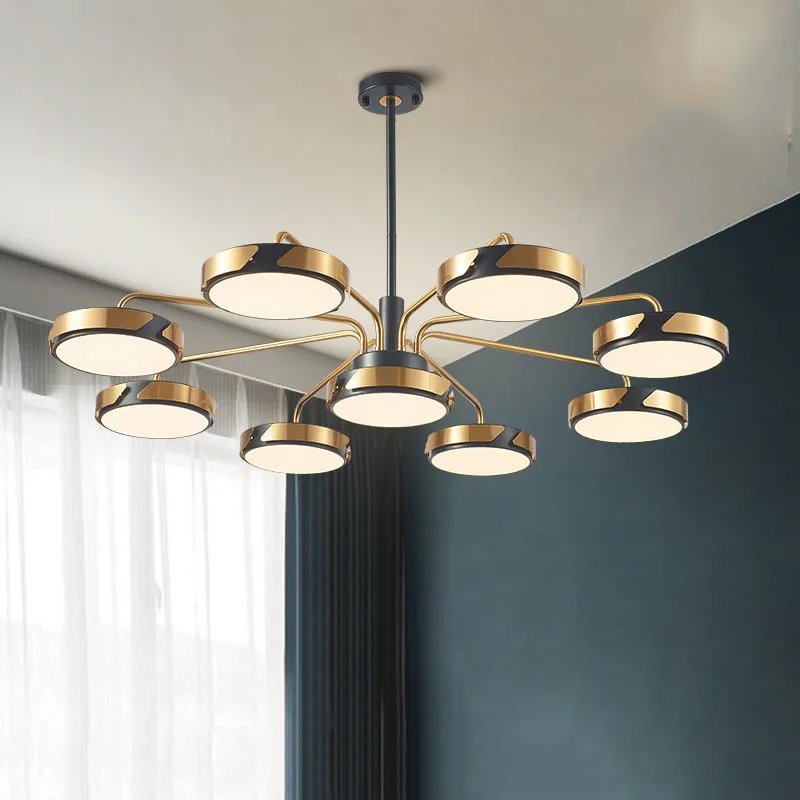 Preto e ouro pingente luzes led industrial pendurado luzes moderno luminária para casa decoração da lâmpada para o quarto