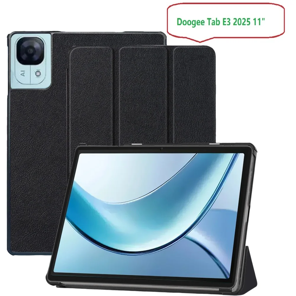 For Doogee Tab E3 11 inch 2025 New Tablet Case, Leather Slim Folding Stand Cover with Magnet Auto Sleep/Wake