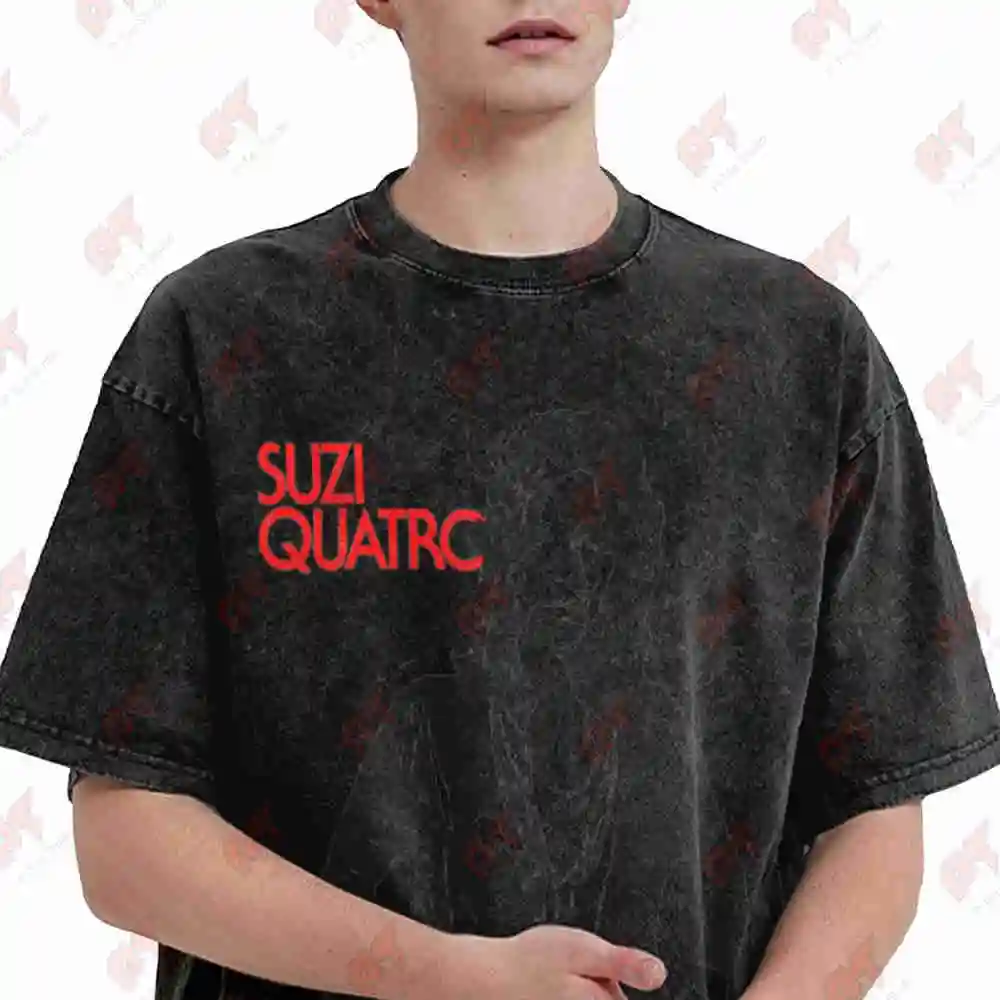 Suzi Quatro Susie Q Retro Rock Vintage Washed Tee Pure Cotton T-Shirt