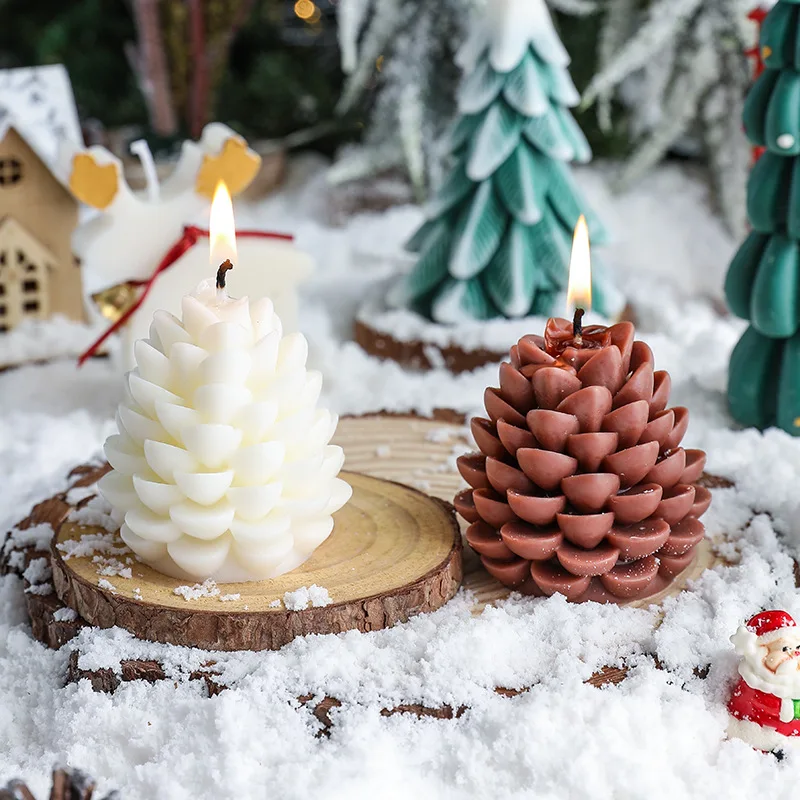 Creative Pinecone Scented Candles Handmade Christmas Pinecone Shaped Birthday Candle
