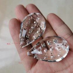 Transparent Straight Hole Side Hole Raindrop Pipa with M4 Screw Glass Petal Leaf Flower Crystal Pendant Lighting Accessories