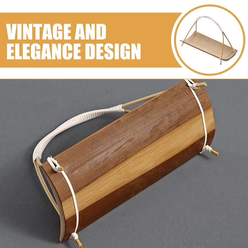 

Bamboo Tea Towel Holder Snack Plate Dessert Displaying Fruit Kitchen Supply Countertop Hand Towel Holder Rustic Food Tray
