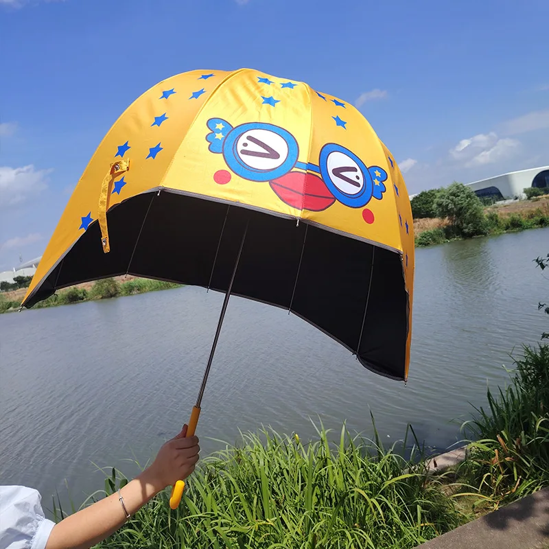 Full Coverage Sunshade Umbrella Manual Straight Parasol Anti Ultraviolet Polyester Pongee All in 1