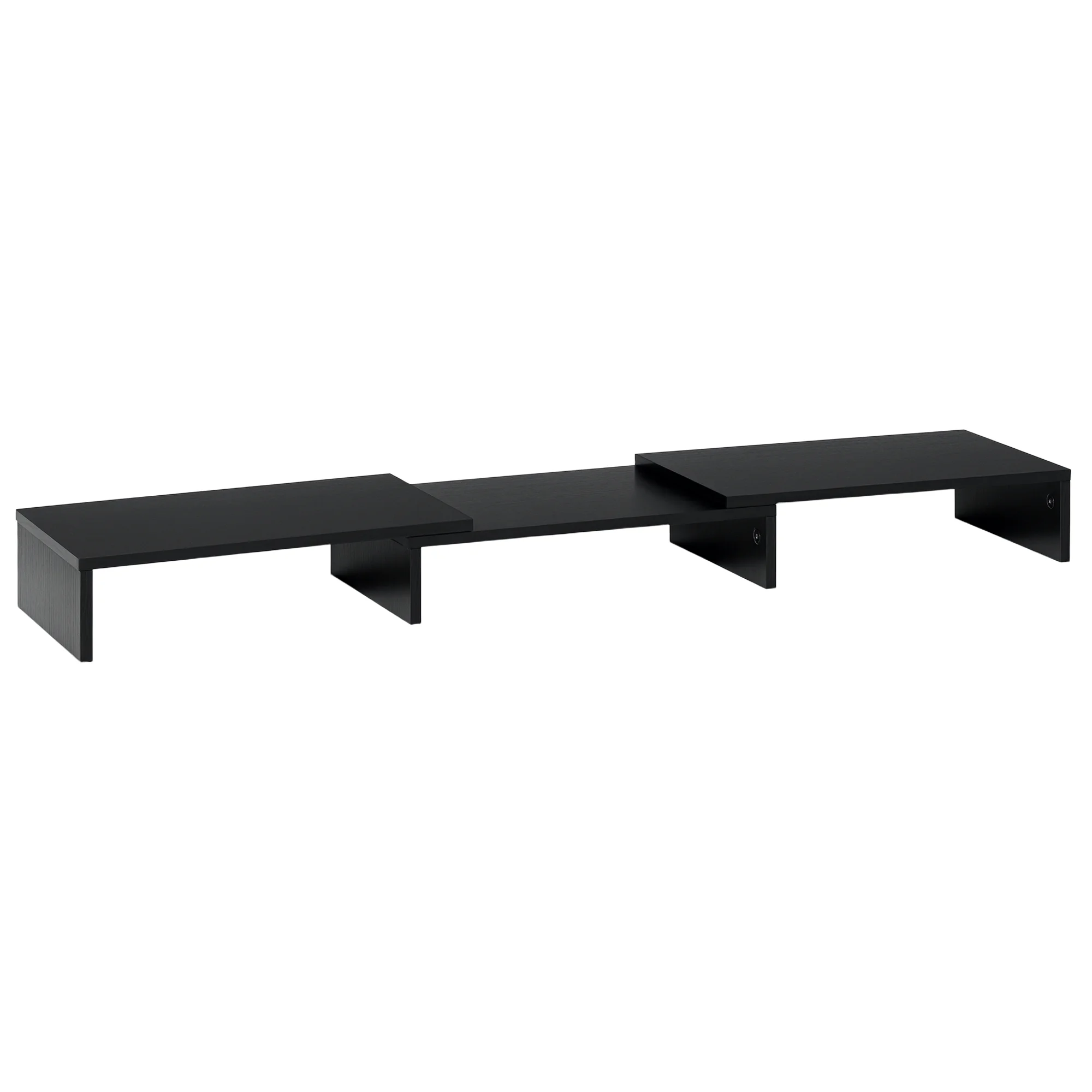 Vinsetto Soporte Elevador para 2 Monitores de Madera Ajustable 80-117x23,5x10 cm