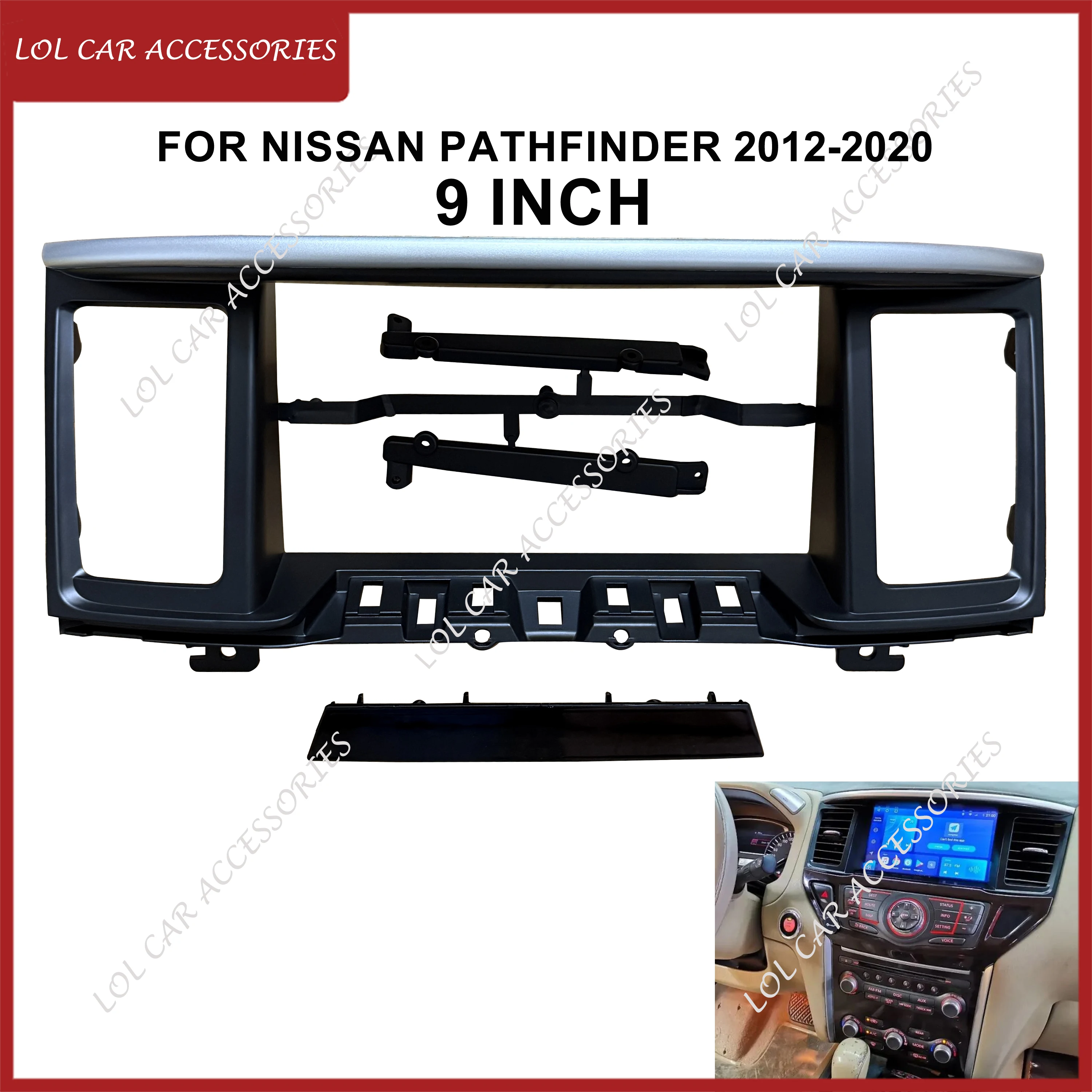 9 Inch Car Radio Fascia For Nissan Pathfinder 2012-2020 Android Stereo GPS Player Panel Casing Frame 2 Din Head Unit Dash Cover