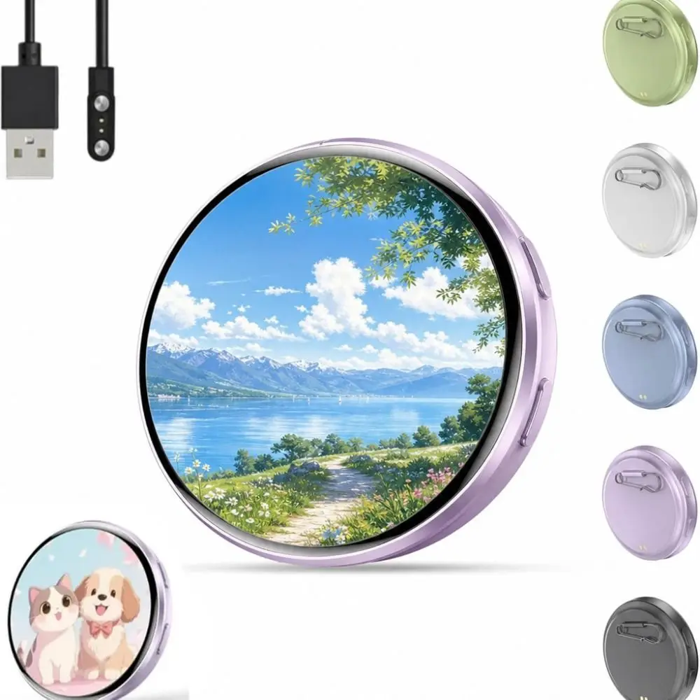 1.5 Inch Anime E-Badge Touch Screen Changing Images Dynamic Electronic Badge 7 Color LED Anime E-Badge Display Pin