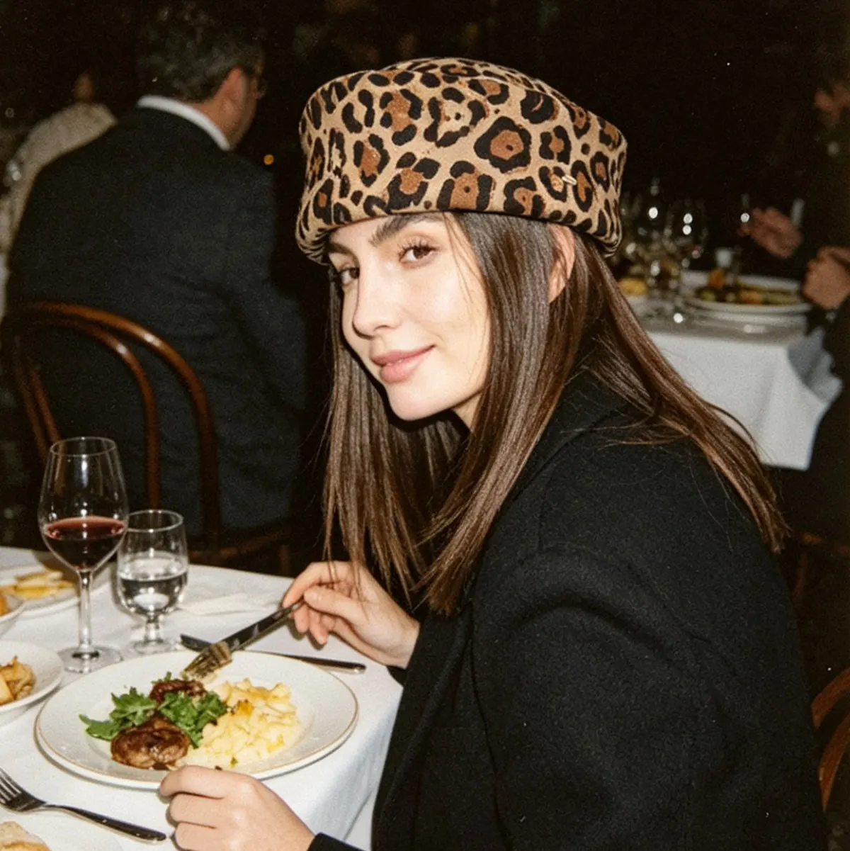 USPOP Women's 100% Wool Leopard Print Pillbox Hat Structured Vintage Felt Cap Statement Hat for Autumn Winter