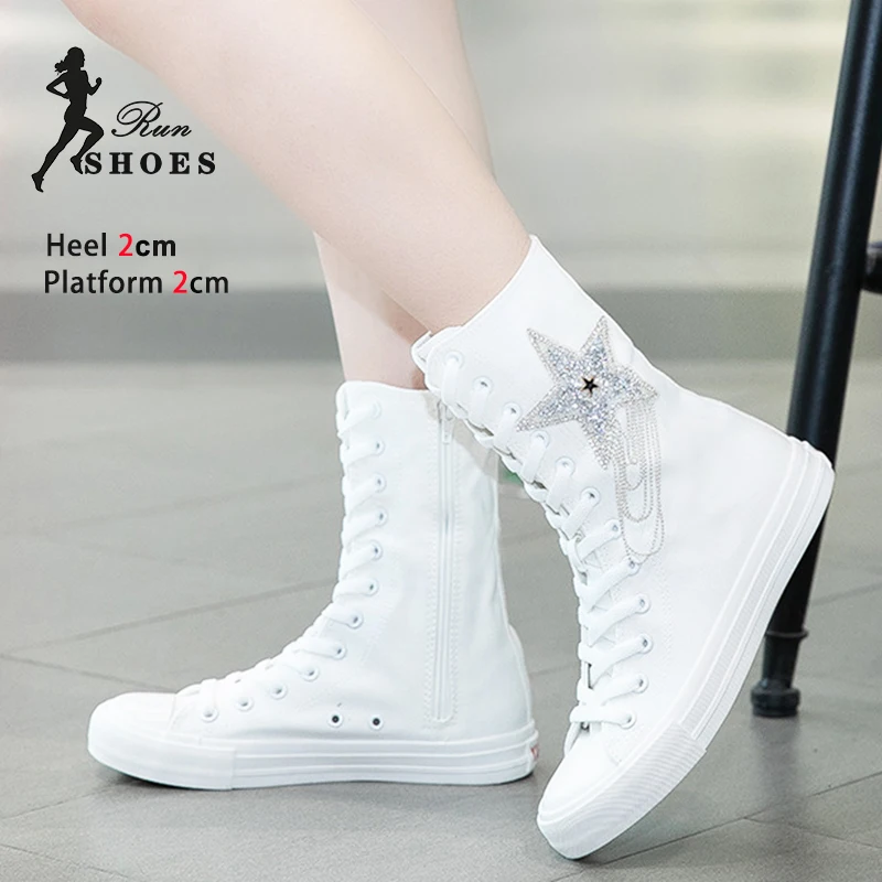 Black Canvas Shoes For Women Casual Short Boots 2024 New Ladies Outdoors Sports Sneakers Zipper Lace Up Spring Autumn Woman Flat