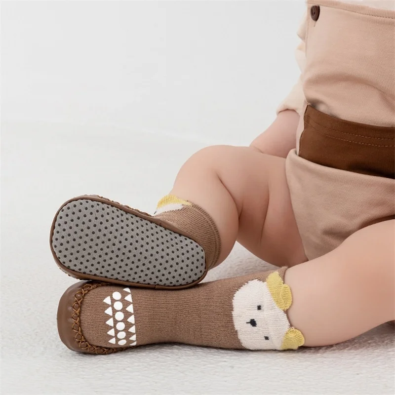 Baby Anti Slip Wandelsok Schoenen Pasgeboren Peuter Cartoon Vloer Schoenen Met Rubberen Zolen Babyschoenen Gebreide Sokken 0-18Months