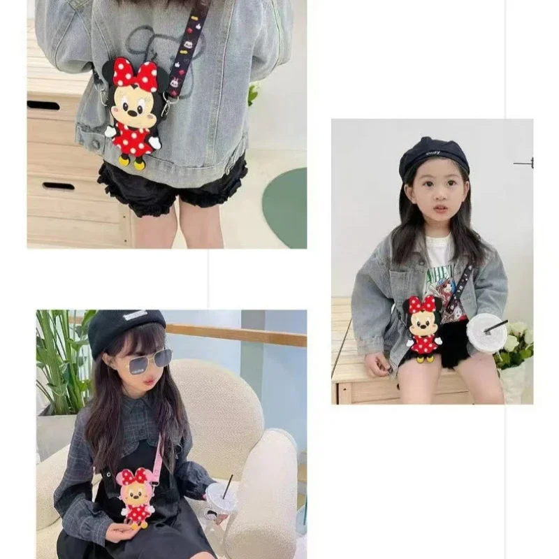 Disney Cute Minnie Mouse Kids Mini Bag Fashion Versatile One Shoulder Crossbody Bags Cartoon Anime Girl Coin Purse Birthday Gift