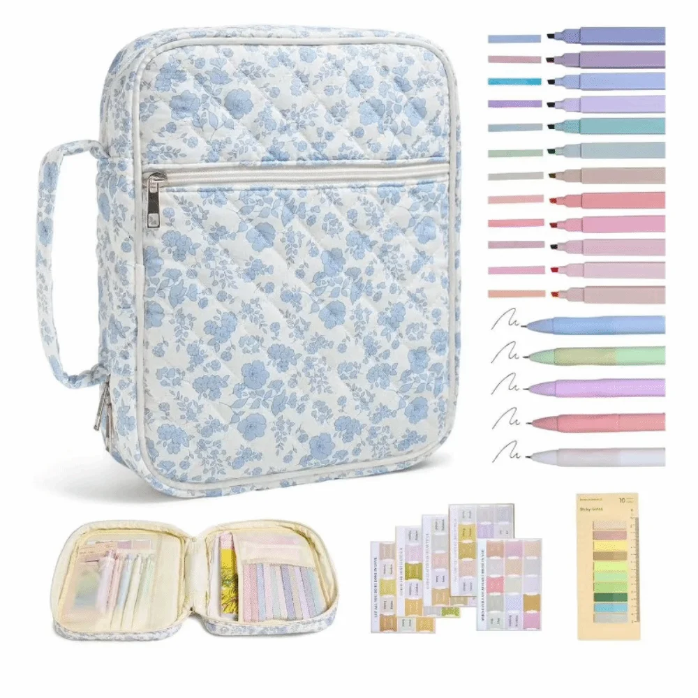 

New Floral Design Bible Cover Case Zipper Pocket Handle Bible Cover Bag Storage Bags Prayer