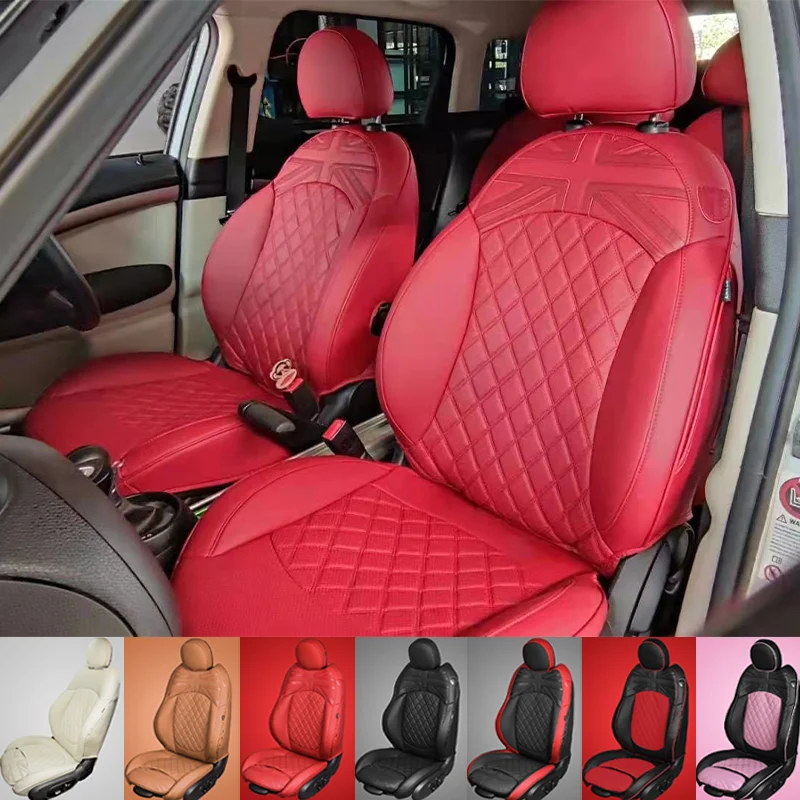 

R50 R53 Customized Full Set Front and Rear Car Seat Cover for MINI COOPER CABRIO COUPE ROADSTER Union Jack Cushion Accessories