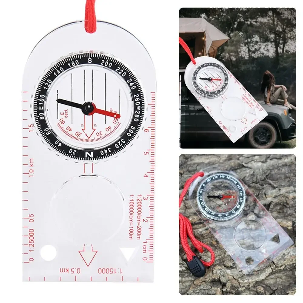 

Transparent Map Ruler Compass Portable Acrylic Orienteering Navigation Multi- Baseplate Compass Outdoor