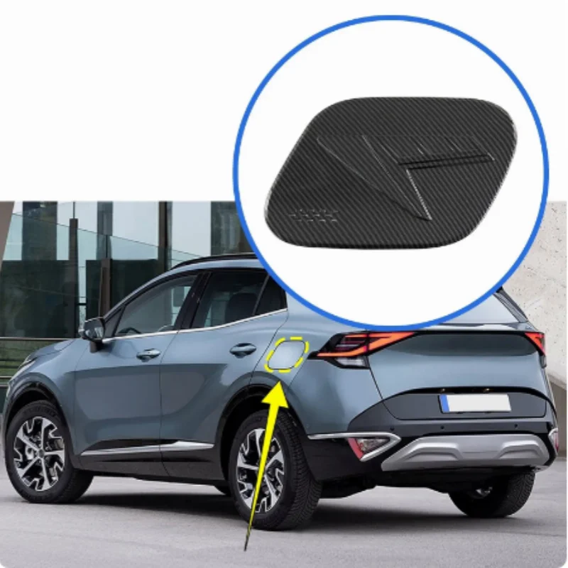 

For Kia Sportage NQ5 2021-2025 Carbon Fiber Gas Fuel Tank Cap Oil Filler Cover Trim Sticker Bezel Accessories Car Styling