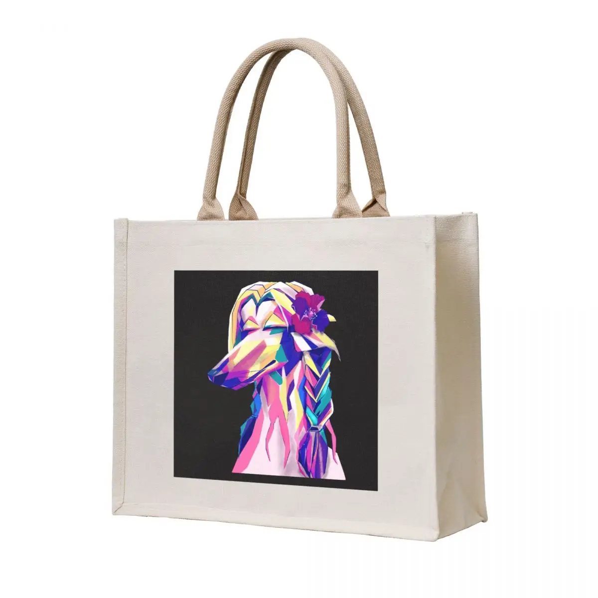 

Colorful Afghan Hound Pop Art Portrait Tote Bag Canvas shoulder bag Women's shopper bag