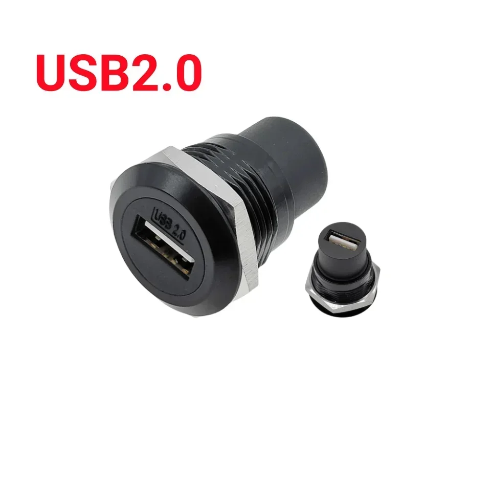 1Pcs Metall Runde Buchse Modul D Typ RJ45 Gerade Durch Netzwerk USB 2,0 USB 3,0 Stecker Panel Montage HDMI CAT6