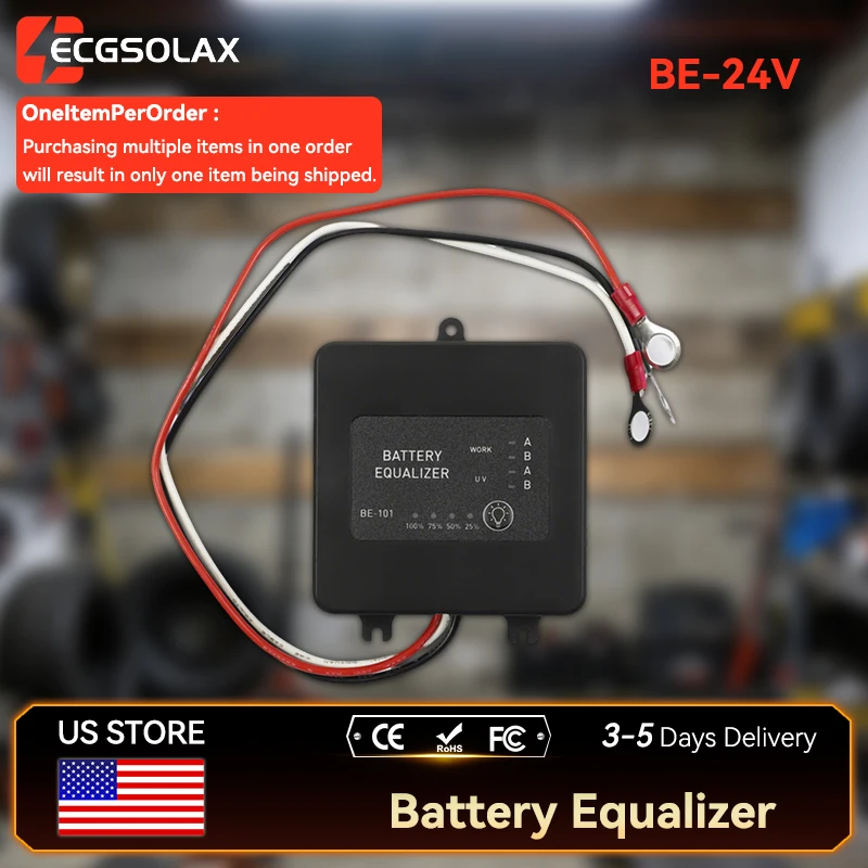 ECGSOLAX 24V Battery Equalizer Solar Syestem Voltage Balancer For Lead Acid Lithium Batteries Parallel Charge Controller