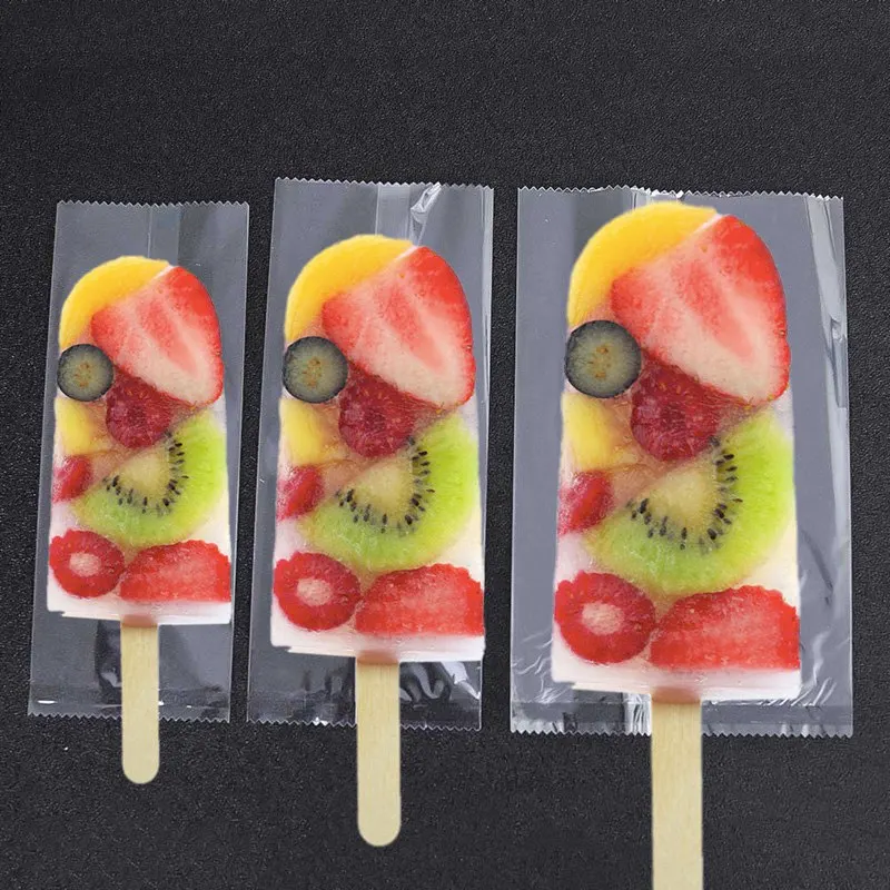 

UPORS Food Grade Ice Pop Bags Disposable Plastic Popsicle Bags Freeze Treat Storage Transparent Ice Popsicle Mold Bag 100Pcs/Set