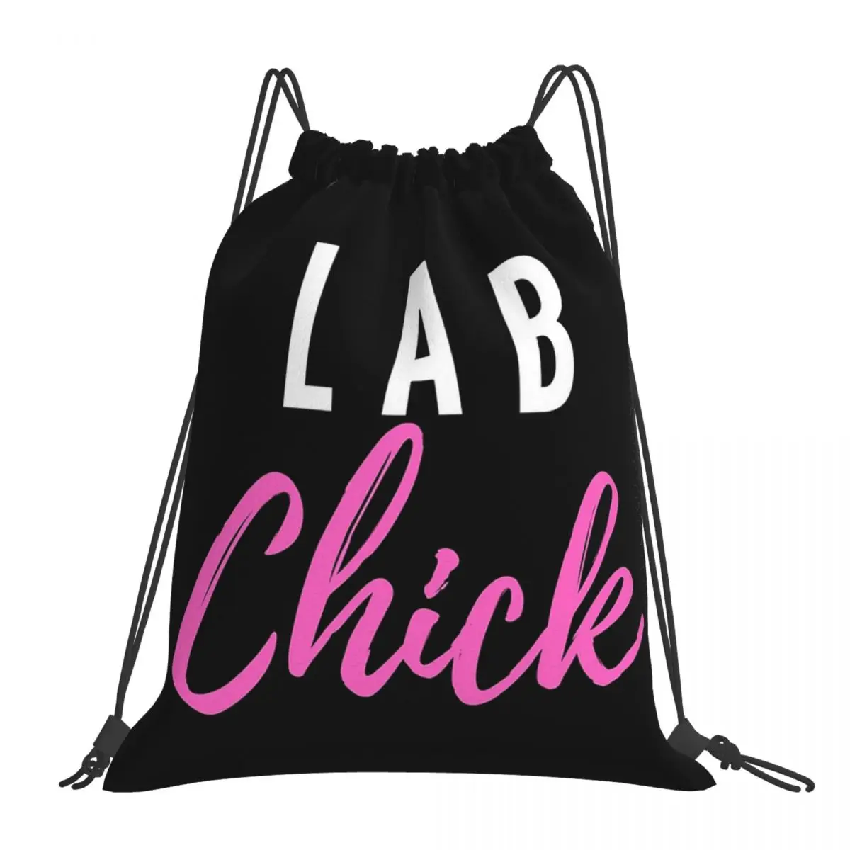 

Lab Chick Lab Tech Смешные Рюкзаки повседневные сумки на шнурке, сумка с карманами для обуви, сумки для книг для мужчин, женщин, студентов