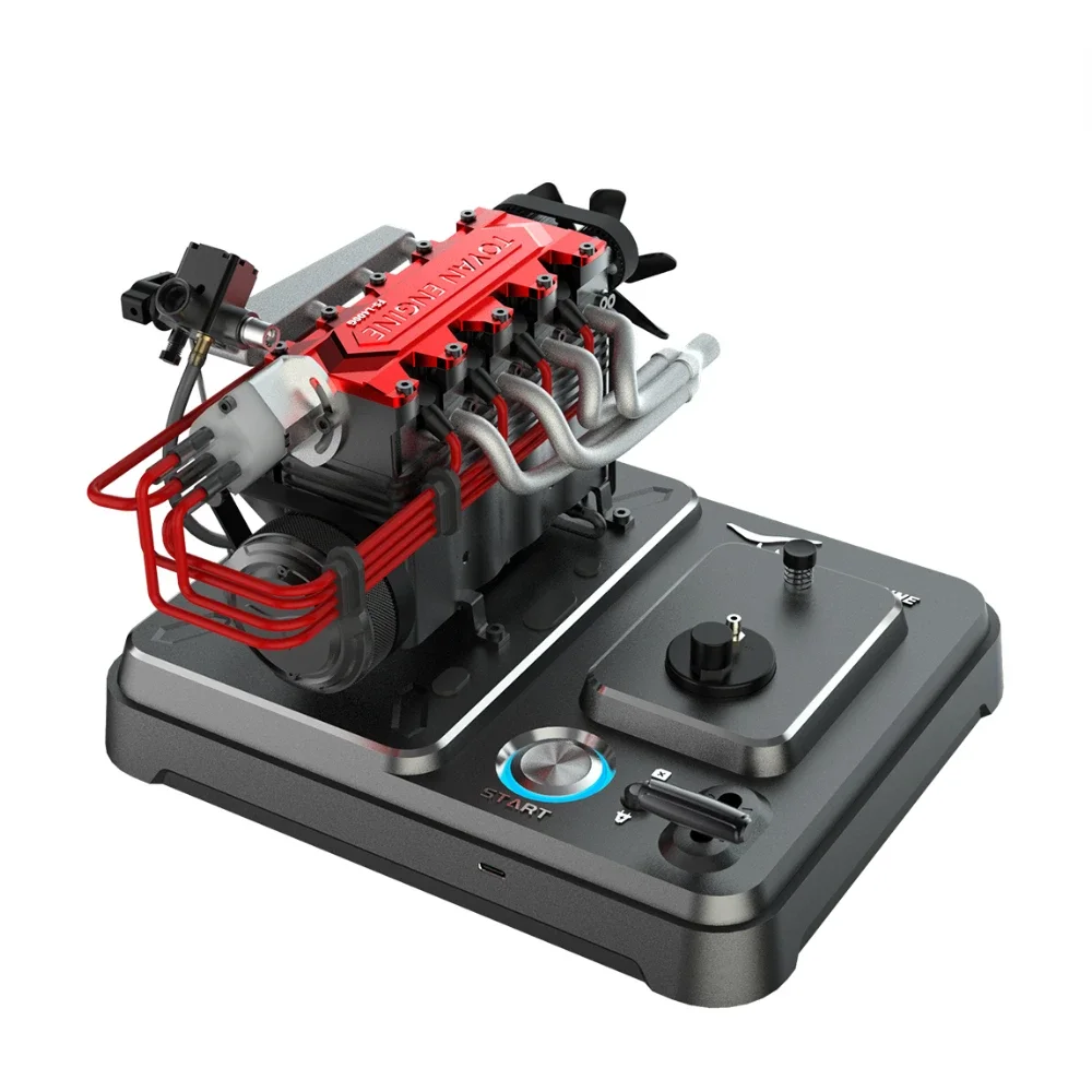 TOYAN L400BGD 4 Cylinder Methanol Engine Model One-Key-Start Full Metal Internal Combustion Engine Toy FS-L400BGD-XP