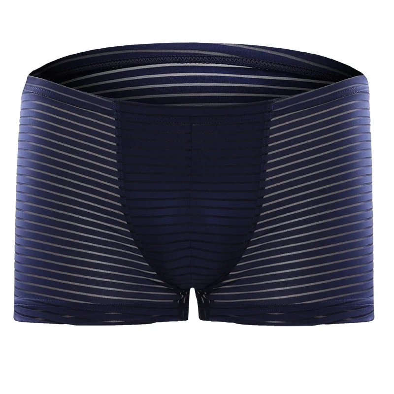 

5PCS Youth thin transparent sexy men's ice silk underwear bottoms breathable one piece of flat briefs boxer bottoms