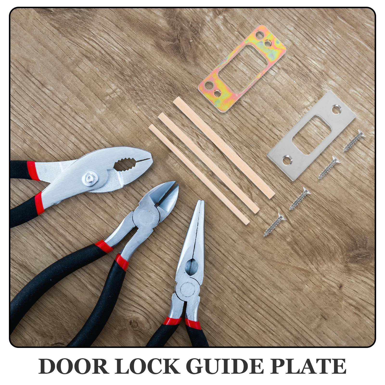 1 set di piastre di rinforzo per porta in acciaio inossidabile, guida in metallo durevole per la compatibilità della serratura della porta in legno, finitura elegante