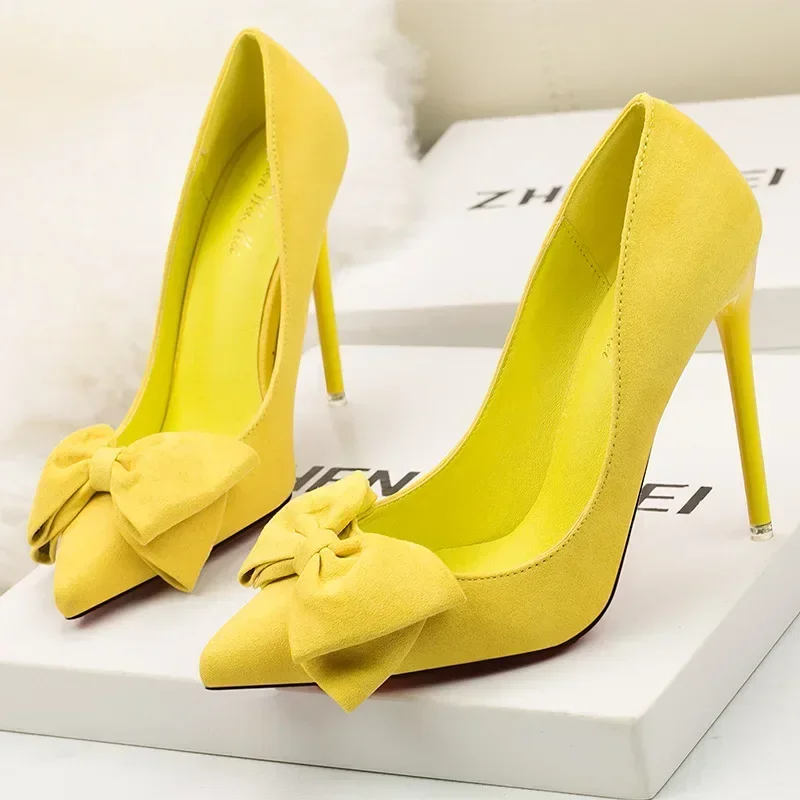 

Elegant Butterfly-knot Sandals Pointed ToeThin High Wedding Pumps Sexy Fashion Trend Good Quality Shoes
