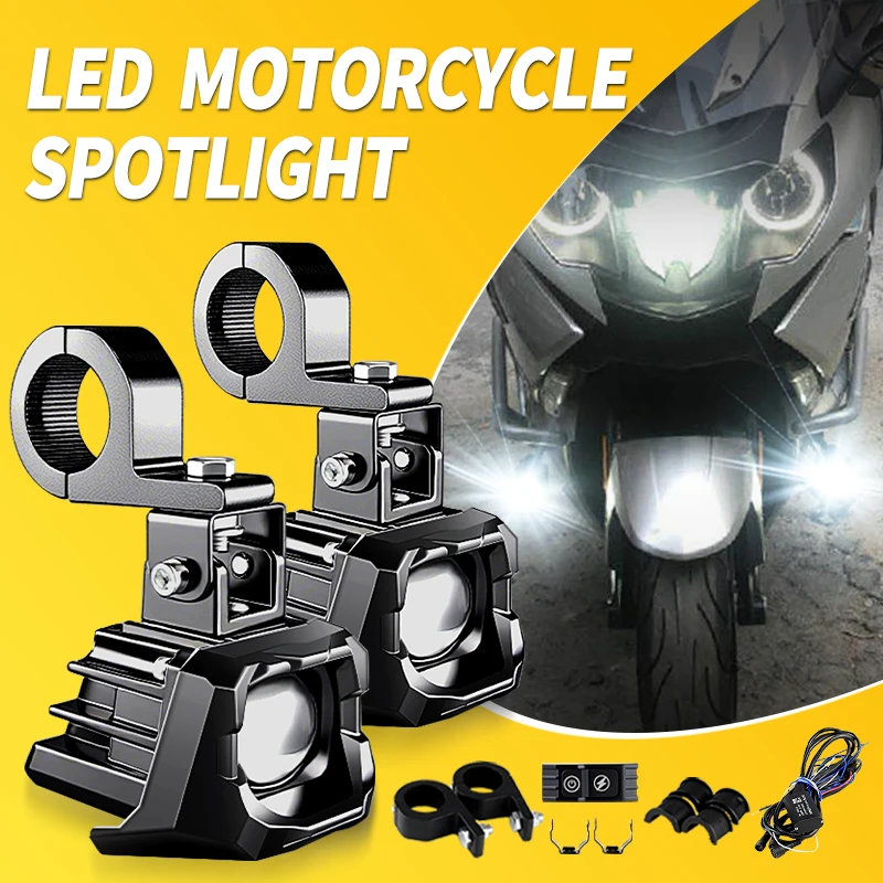 Motorcycle Fog Light Brighter Lamp For BMW K1600 R1200G F800GS F700GS ATV UTV Off Road Dual Color Driving Auxiliary Headlight