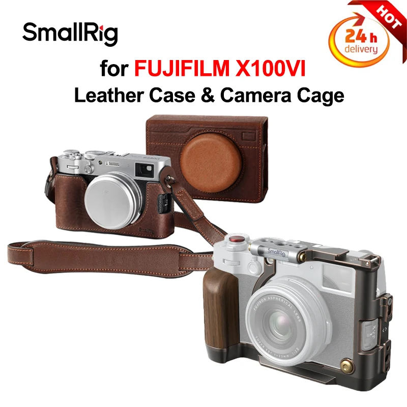 

SmallRig Leather Case with Removable Shoulder Strap Leather Half Case for FUJIFILM X100VI 4558 Retro Cage 4557