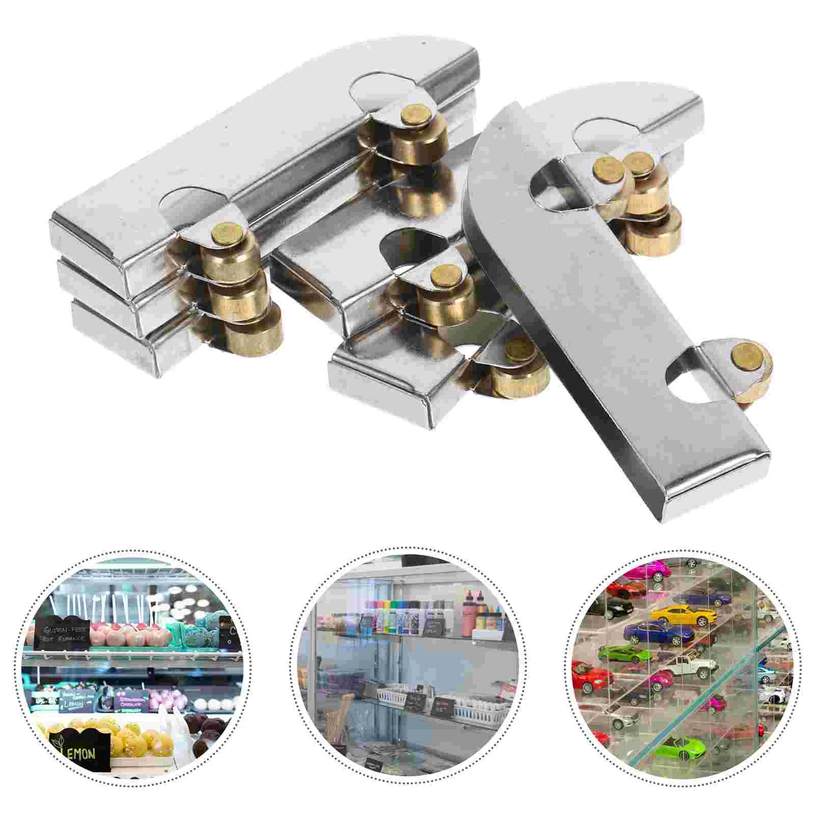 6 Pcs Sliding Door Hardware Rollers Cabinet Wheels Pulley Glass Showcase Silver