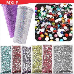 Grande pacchetto 2-6mm resina Non Hot Fix strass all'ingrosso all'ingrosso cristalli di plastica con retro piatto chiodo Ab passamaneria cristalli per l'artigianato