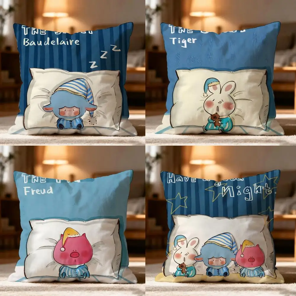 Have A Good Good Night Cushion Cover Cushion Cover Soft Washable Pillow Case Multi-Scene For Couch Bed Travel Office Use