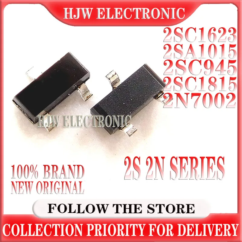 100pcs 2sc1815 Sot23 2sc1623 Sot-23 2sc945 2sa1015 2n7002 Triode New Smd Transistor