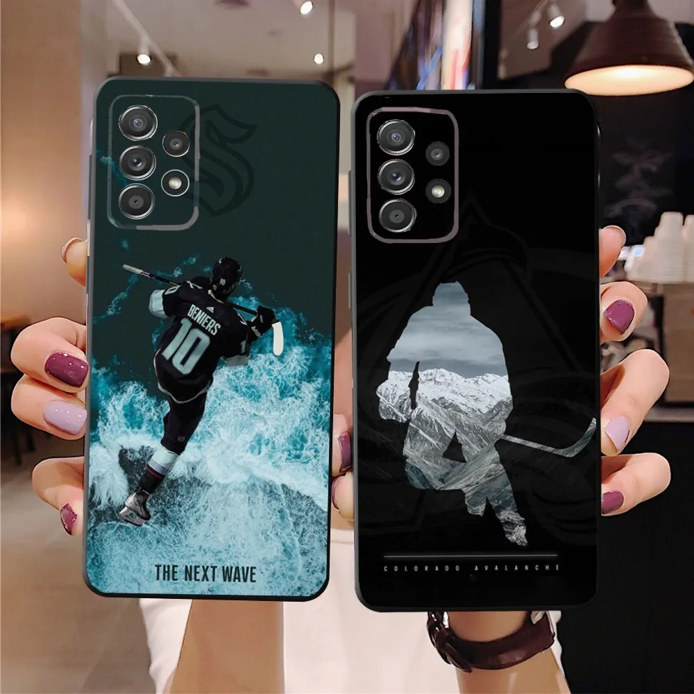 L-Lce Hockey is Life  Phone Case For SamsungS24,23,22,21,S20 Ultra Pro 10,S30Plus,S9,20lite Ultra Black Cover