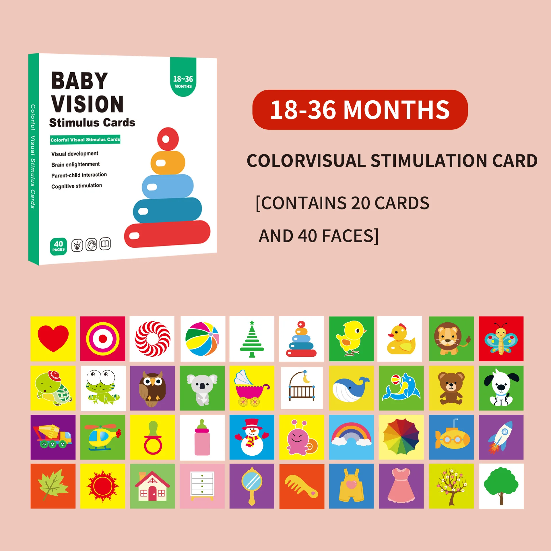 Cartes de Stimulation visuelle pour bébé, carte Flash Montessori à contraste élevé, cadeau pour nourrissons, livres de Cognition pour enfants, livres anglais