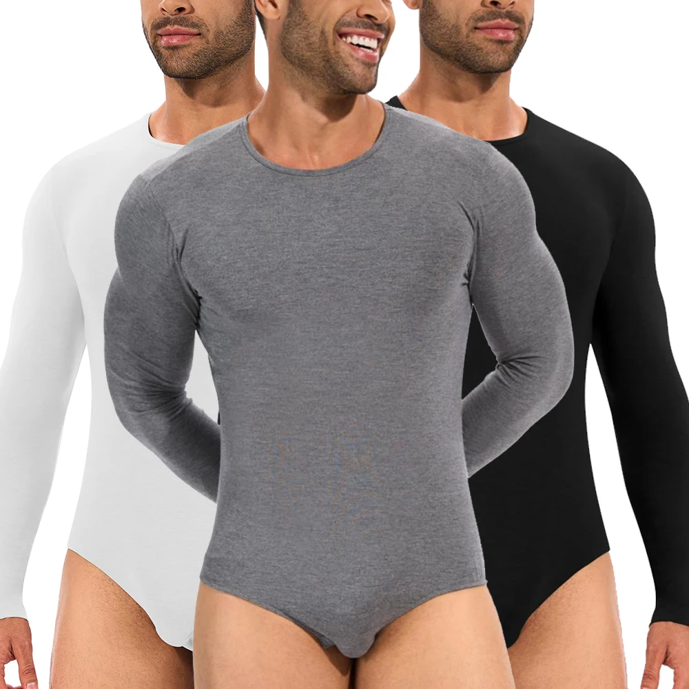 

Mens Long Sleeve Full Body Shaper Bodysuit Tummy Control Romper Pajamas Waist Trainer Slimming Shapewear Underwear Undershirts