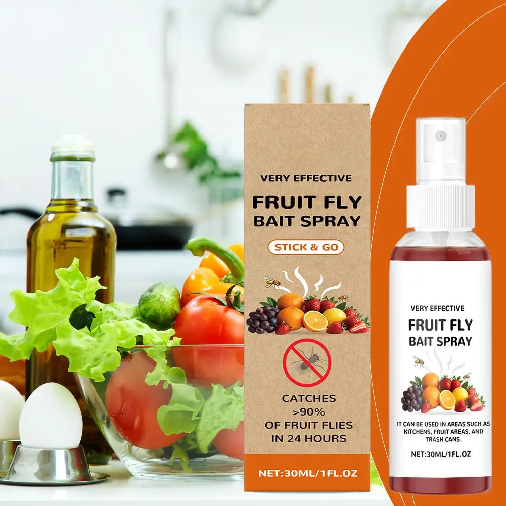 30ml Kitchen Fruit Fly Spray For Gnats Natural Solution Long-Lasting Attractant Traps For Countertop Sink Spray For Fruit F Q3L0