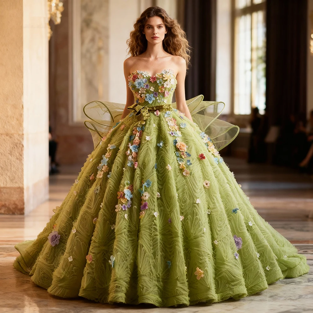 Quinceanera Dress 3D Flowers Appliques Ball Gowns Bespoke Occasion Dresses for Special Occasions Wedding Dresses and Evening